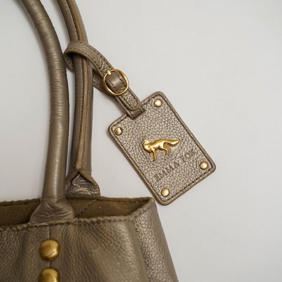 Emma Fox Metallic Hobo Bag With Gold Tone Studs - Picture 4 of 9